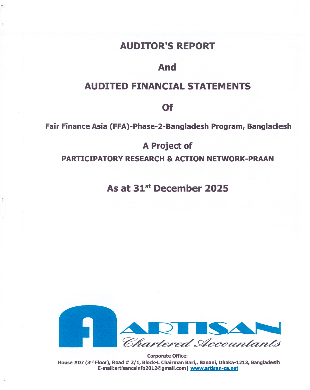 Read more about the article Fair Finance BD Audit Report 2025